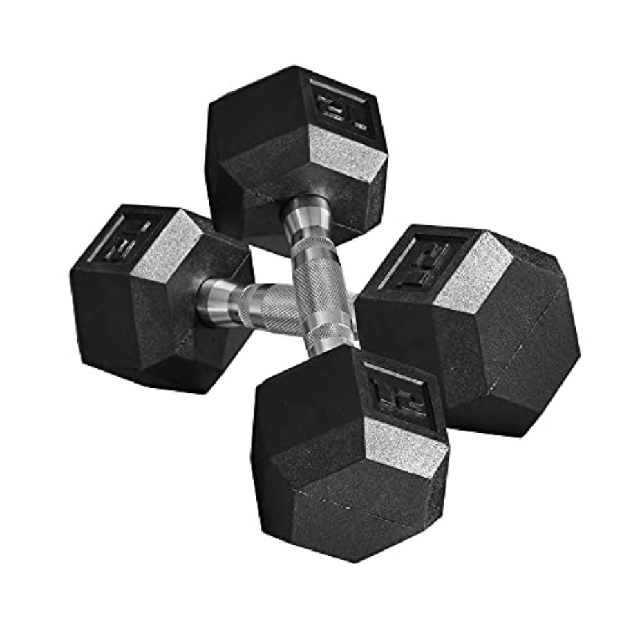 Home Gym Dumbbell Workout - مجموعة دمبل مطاطية 40/45/50 رطل مع