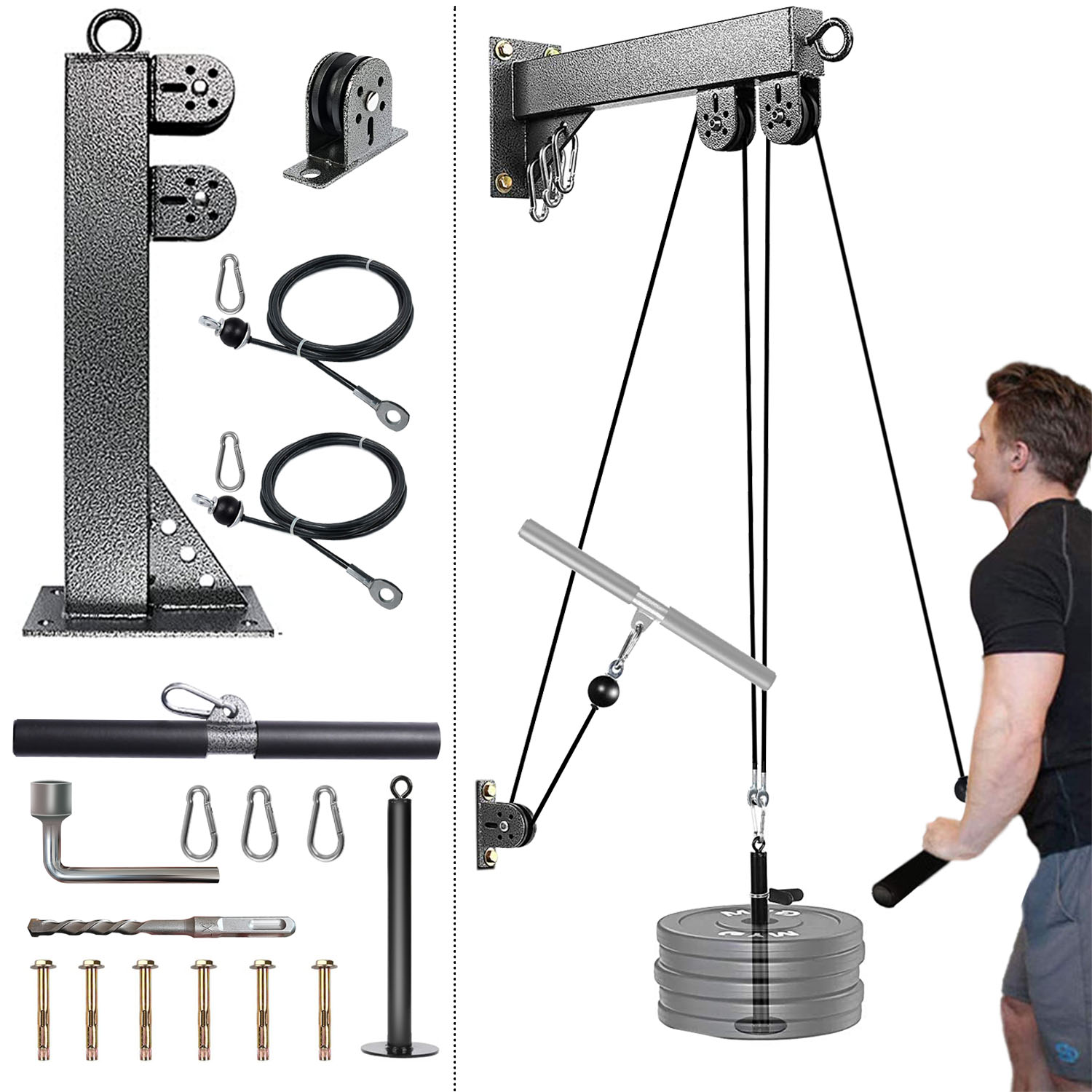 Lat Pulldown Cable - نظام بكرة مثبت على الحائط للياقة