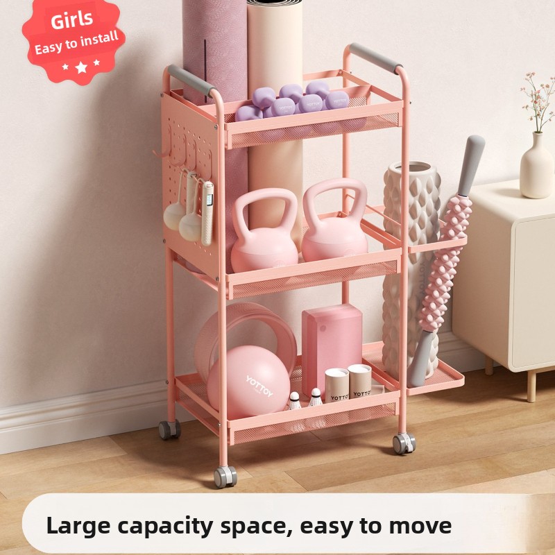 Home Gym Folding Rack - رف تخزين حديدي بسيط متعدد الطبقات،