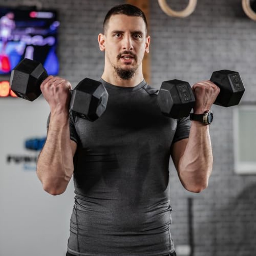 مجموعة دمبل مطاطية 40/45/50 رط - مراجعة Home Gym Dumbbell Workout وسعره