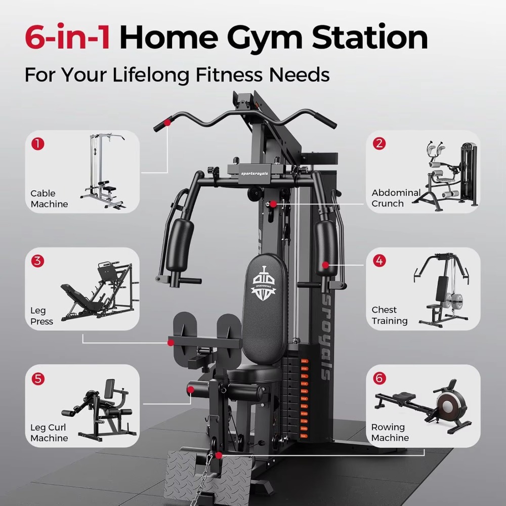 جهاز تمارين منزلي متعدد الوظائ - مراجعة Home Gym Cable Machine With Weight Stack وسعره