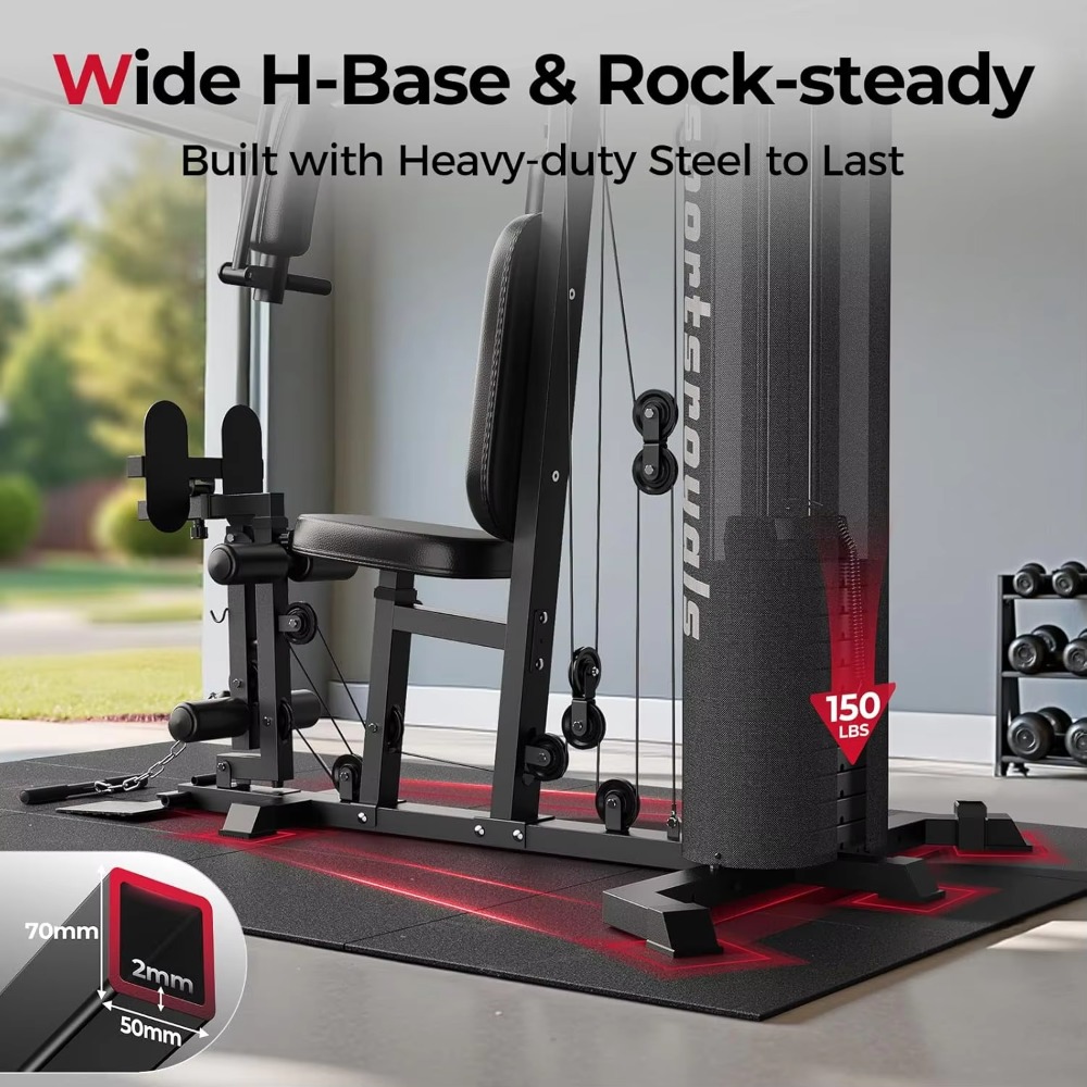 جهاز تمارين منزلي متعدد الوظائ - مراجعة Home Gym Cable Machine With Weight Stack وسعره