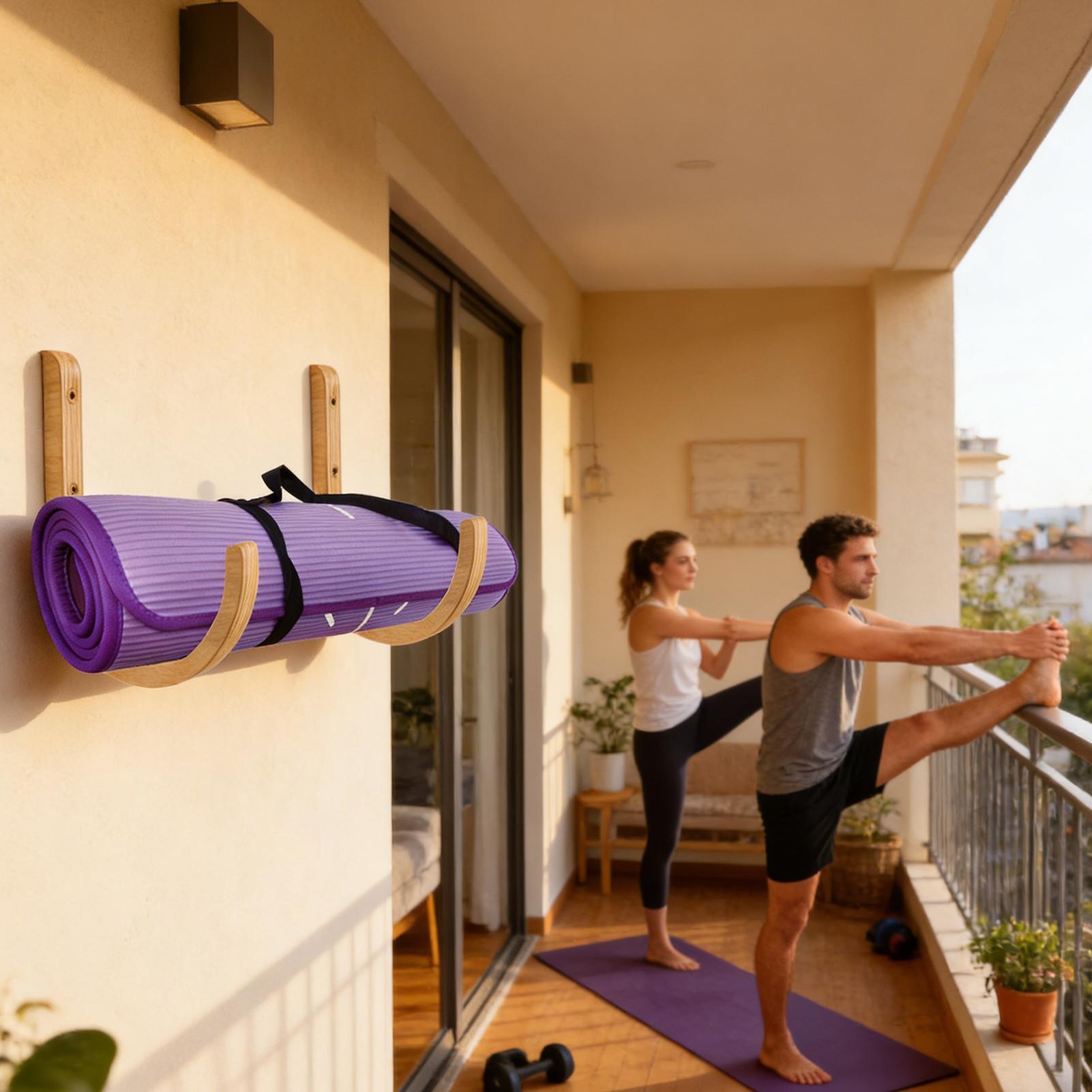 منظم حصيرة اليوغا، قطعتان من ا - مراجعة Home Gym Folding Rack وسعره