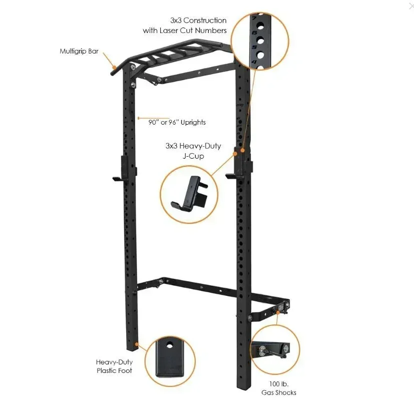 رف القرفصاء القوي القابل للطي  - مراجعة Home Gym Folding Rack وسعره