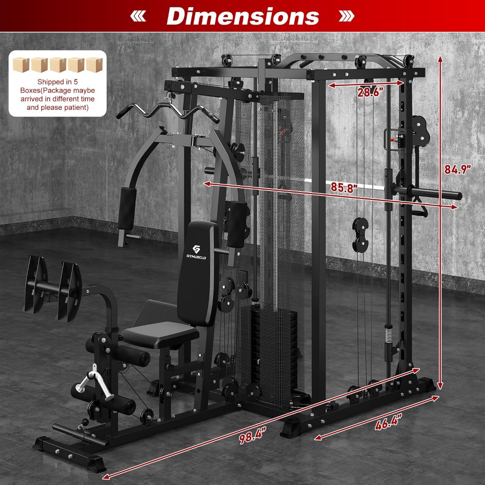 جهاز سميث متعدد الوظائف للتدري - مراجعة Home Gym Cable Machine With Weight Stack وسعره