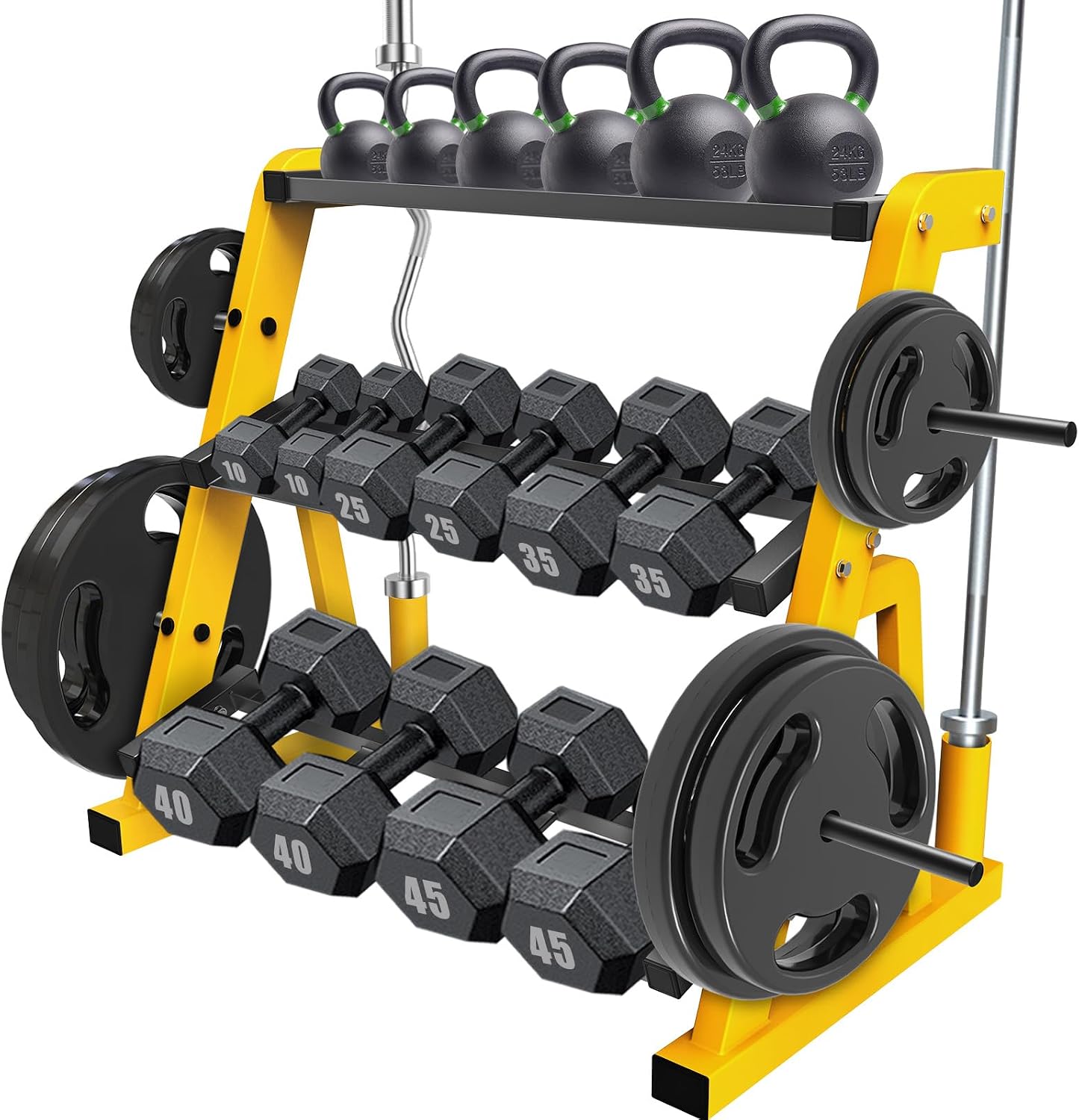 حامل دمبل ثلاثي الطبقات شديد ا - مراجعة Home Gym Yellow وسعره