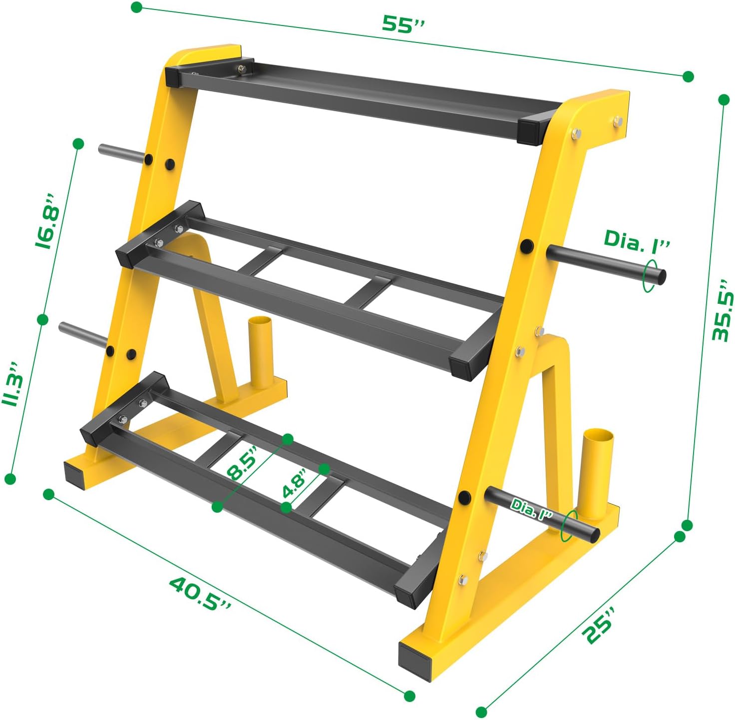 حامل دمبل ثلاثي الطبقات شديد ا - مراجعة Home Gym Yellow وسعره