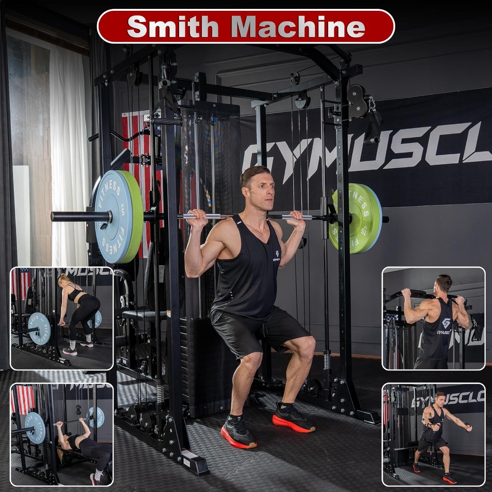 جهاز سميث متعدد الوظائف للتمار - مراجعة Home Gym Cable Machine With Weight Stack وسعره