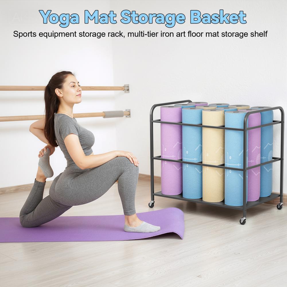 رف تخزين لحصيرة اليوغا مع عجلا - مراجعة Home Gym Folding Rack وسعره