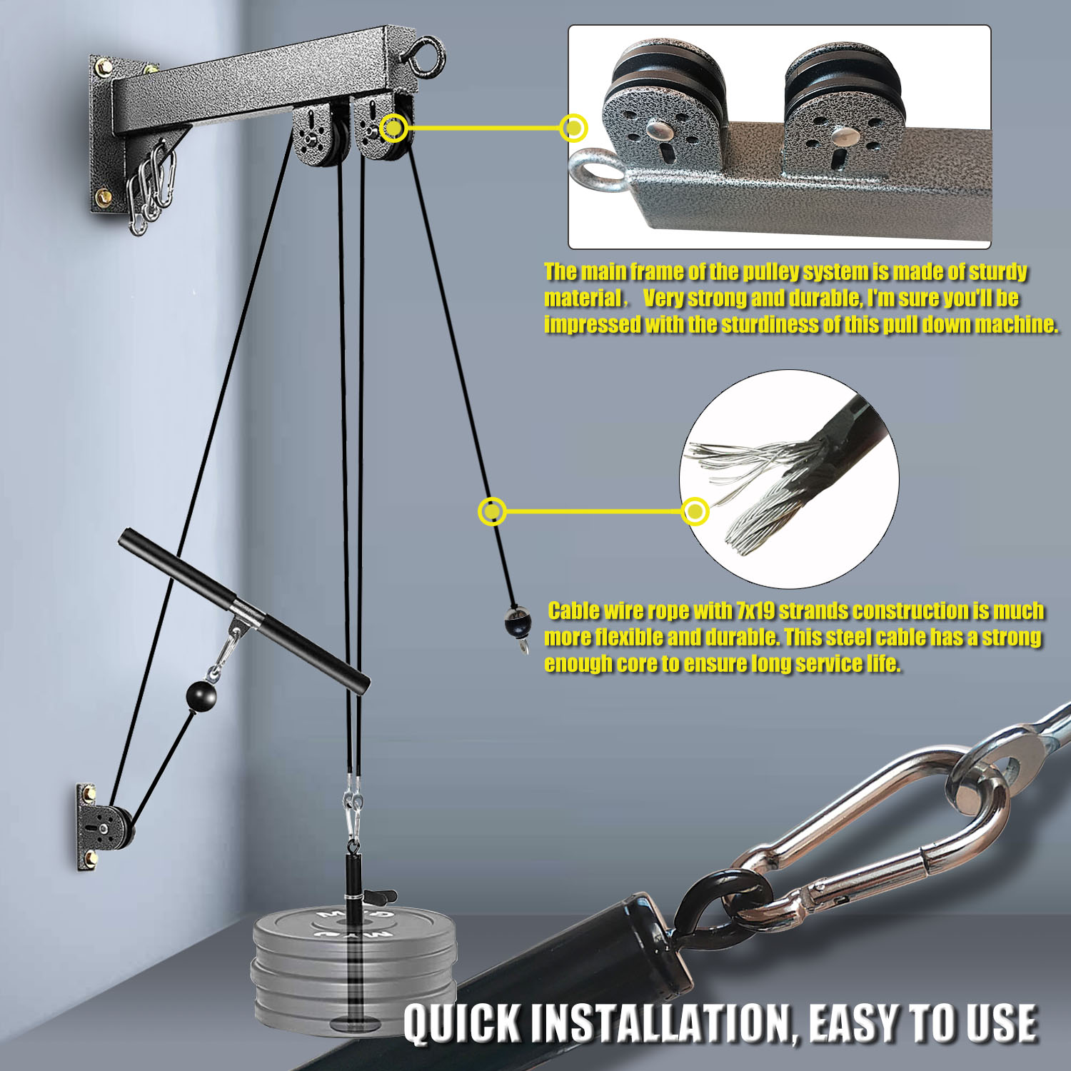 نظام بكرة مثبت على الحائط لليا - مراجعة Lat Pulldown Cable وسعره