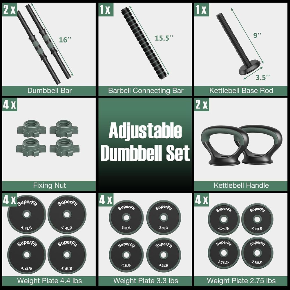 مجموعة أوزان متعددة الاستخداما - مراجعة Home Gym Dumbbell Workout وسعره